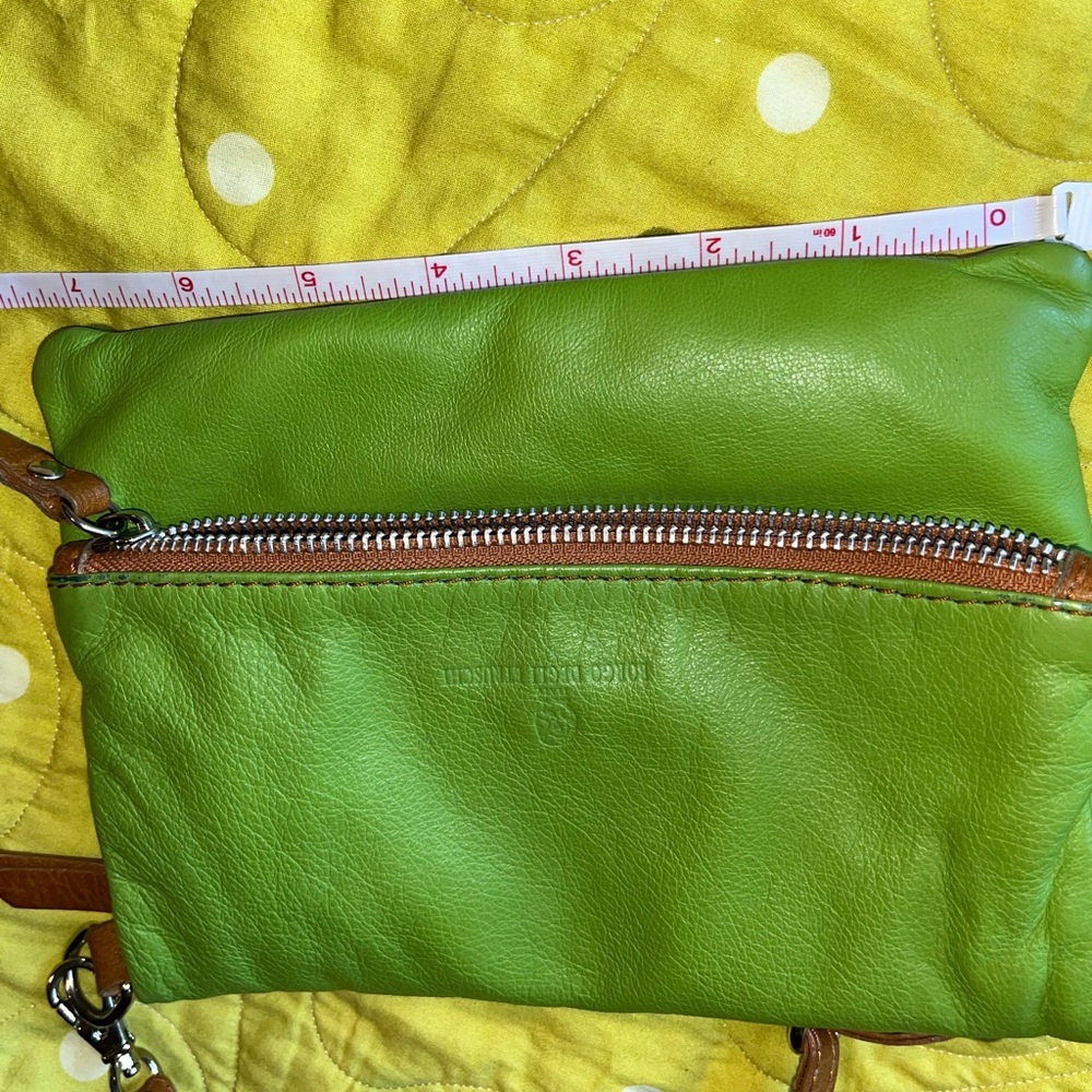 Italian Green Leather Crossbody Bag